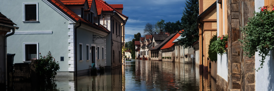 Hochwasser in Stadt