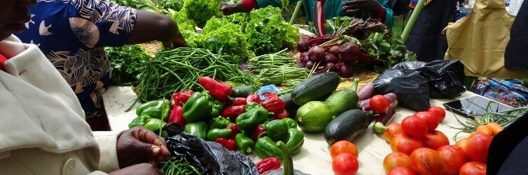 Bauer verkauft auf Markt sein frisches Gemüse