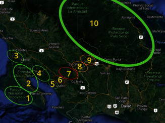 Übersicht der Projektflächen des Naturschutzprojektes der Organisation Naturefund in Costa Rica