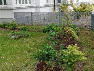 Frisch bepflanzter Garten