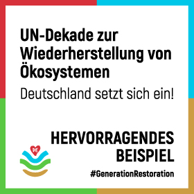 Logo der UN-Dekade zur Wiederherstellung von Ökosystemen: Hervorragendes Beispiel